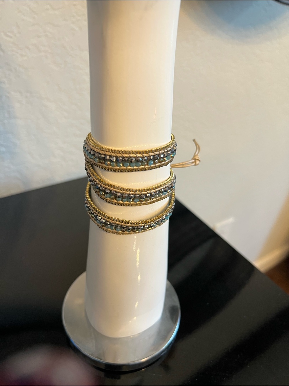 Nakamol Gold and Turquoise Wrap Bracelet